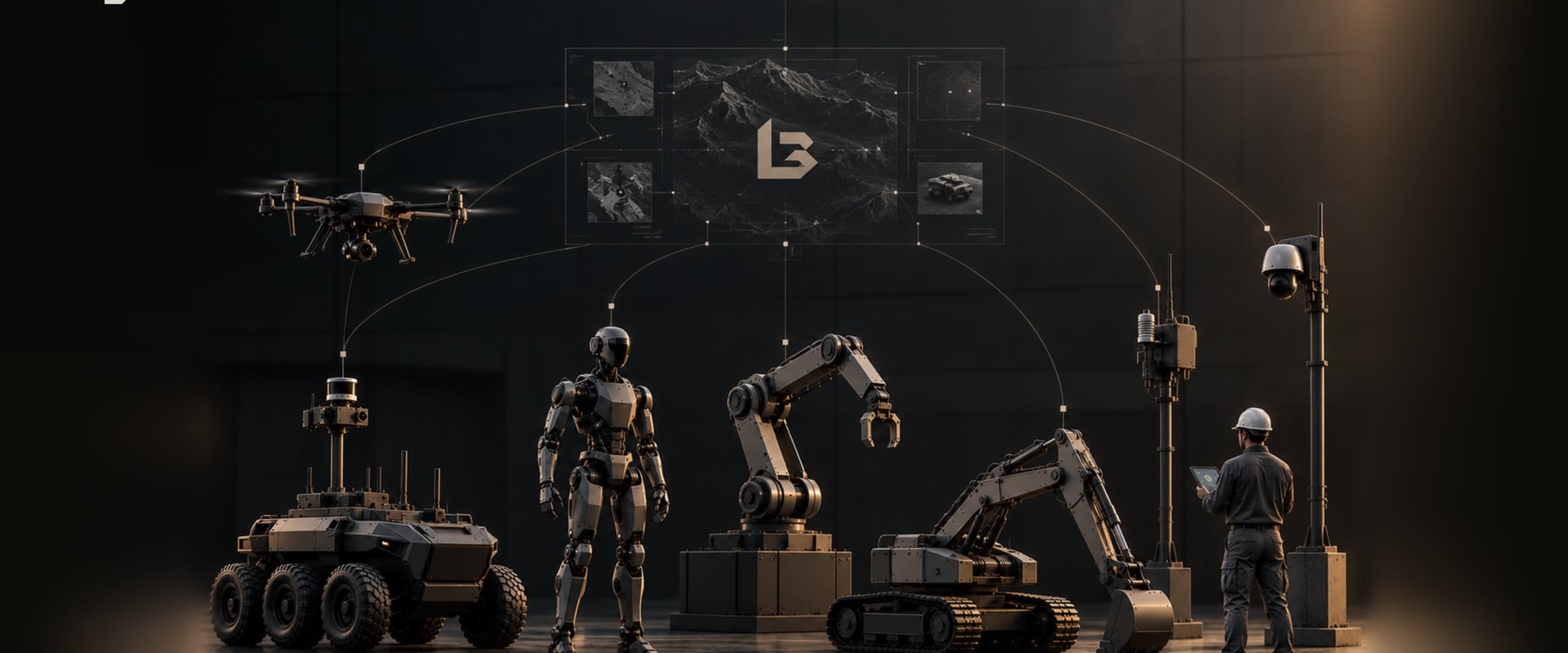 Robots, drones and crew under one command layer